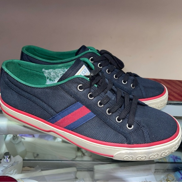 Gucci Tennis Tweed GG Logo Multicolored Sneaker Gucci Size 8 - Picture 7 of 13
